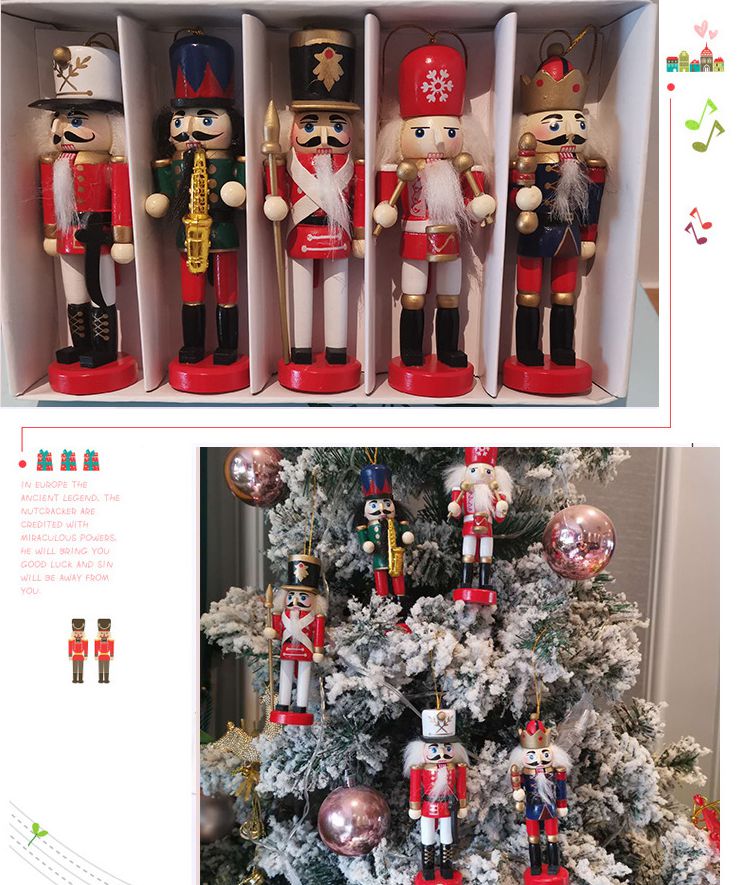 Nutcracker Figurine - 5/6pcs Merry Christmas Decorations Kids Nutcracker
