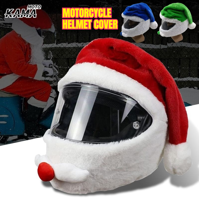 Santa Hat Plush - Santa Claus Helmet Cover Plush Christmas