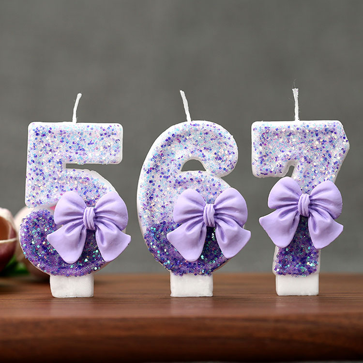 Creative Glitter Gradual Purpl - Holiday Candle Set 评论和价格