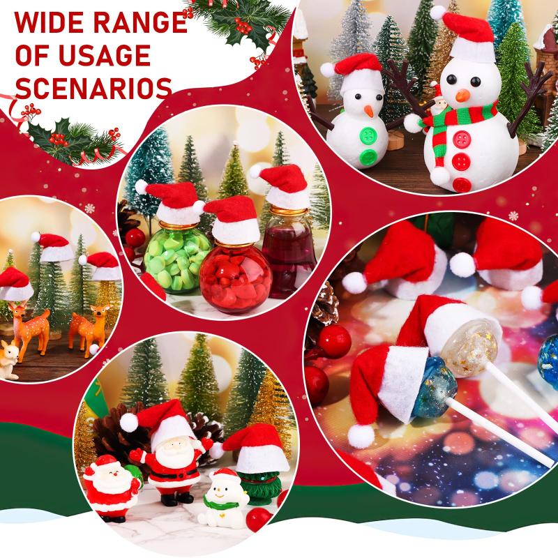 NEW 30 PCS Mini Christmas Sant - Santa Hat Plush 评论和价格