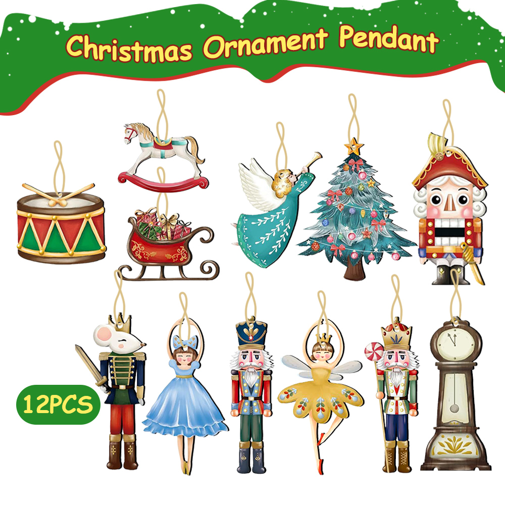12Pcs/Set Wooden Nutcracker Pu - Nutcracker Figurine 评论和价格