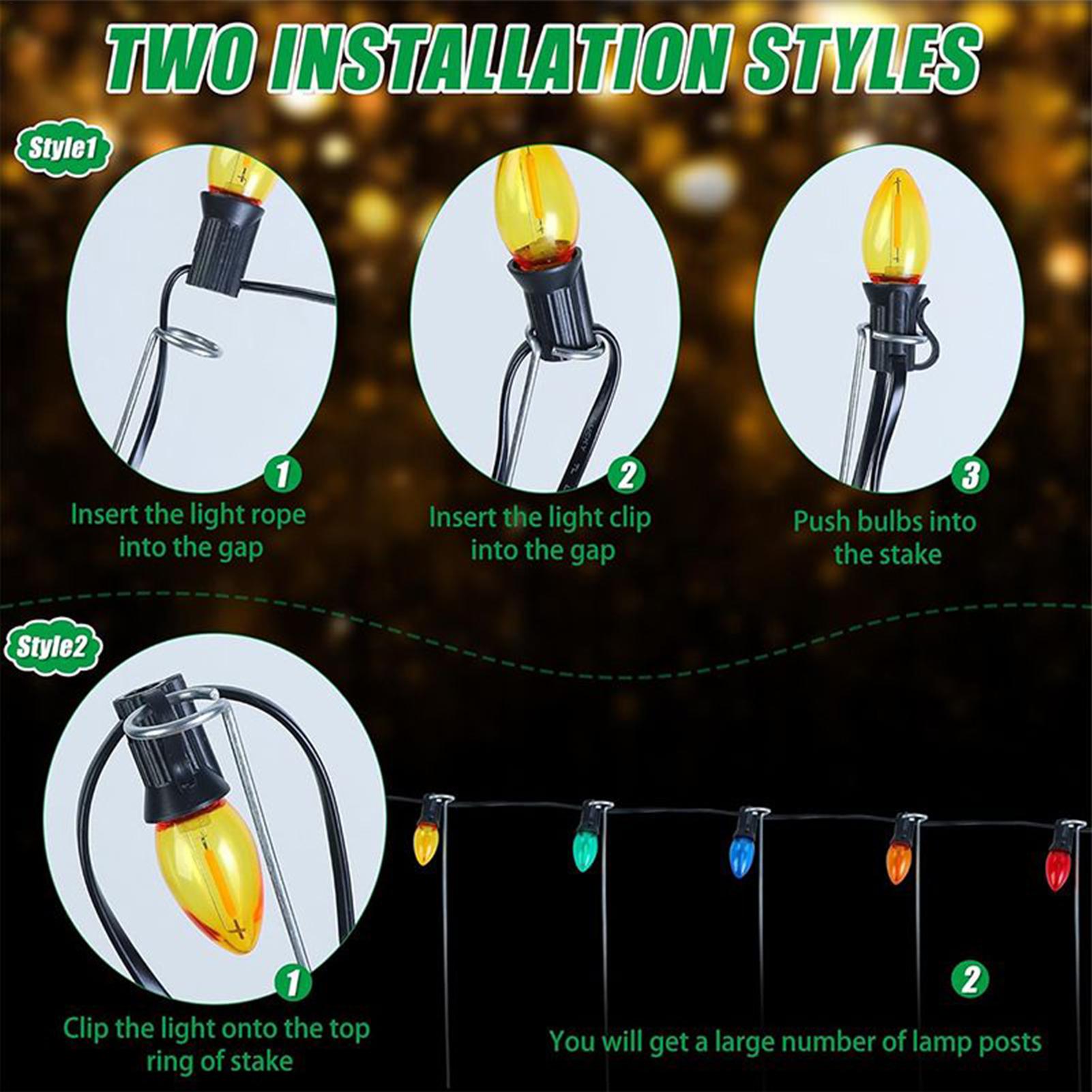 Christmas Light Stakes 12-Inch - Christmas Lights Outdoor 评论和价格