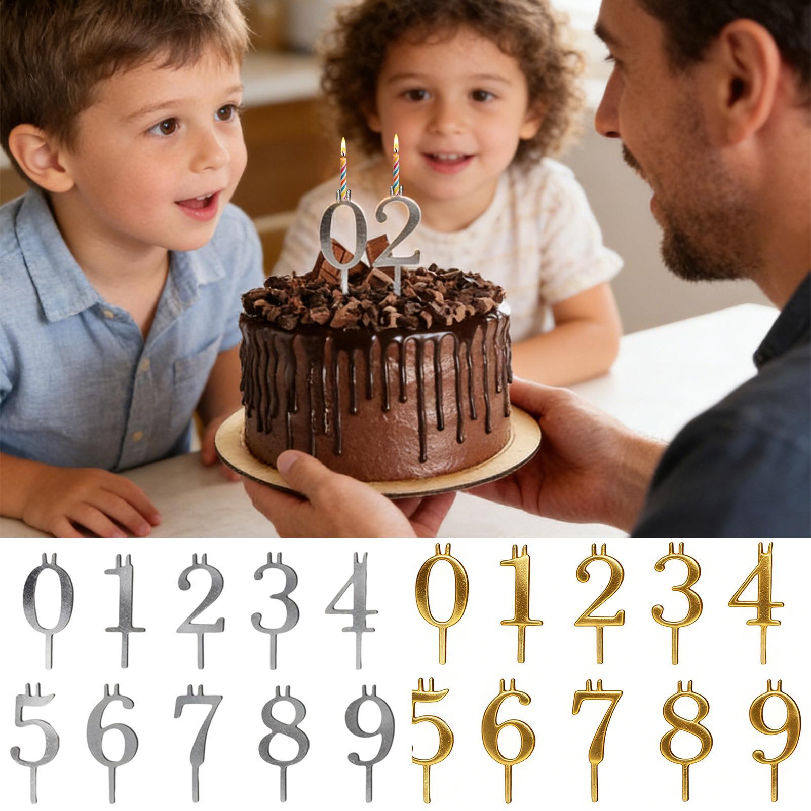 10pcs 0-9 Number Cake Toppers  - Holiday Candle Set 评论和价格