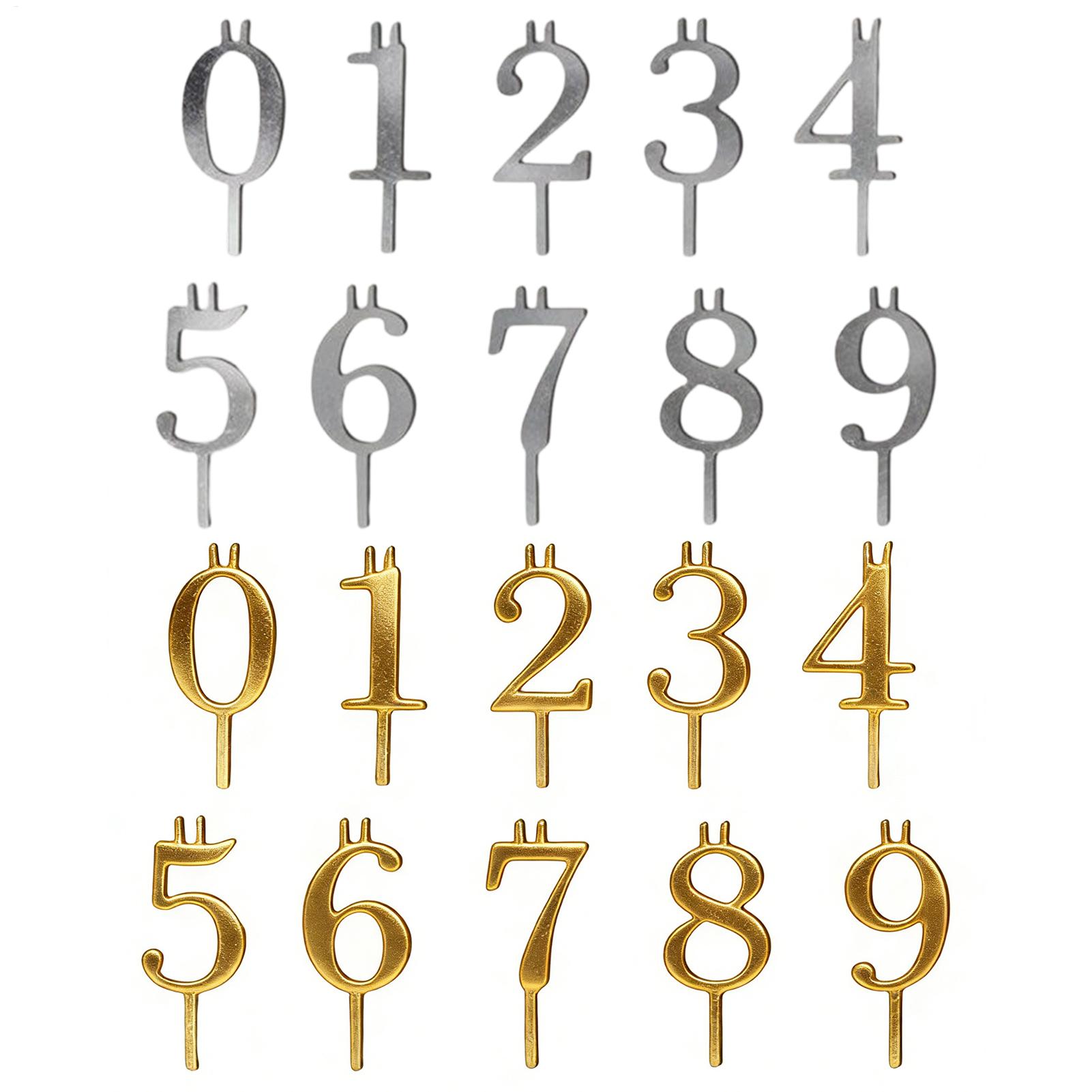 10pcs 0-9 Number Cake Toppers  - Holiday Candle Set 评论和价格
