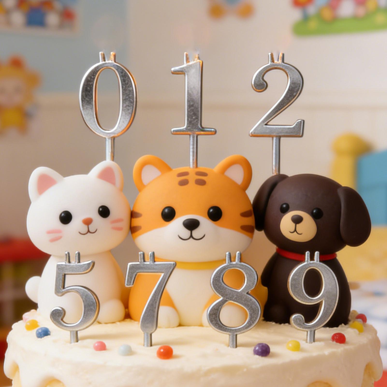 10pcs 0-9 Number Cake Toppers  - Holiday Candle Set 评论和价格